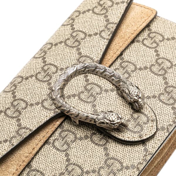 Pre-owned Gucci Mini GG Supreme Dionysus Crossbody Brown