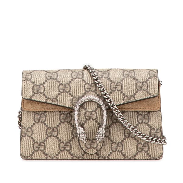Pre-owned Gucci Mini GG Supreme Dionysus Crossbody Brown
