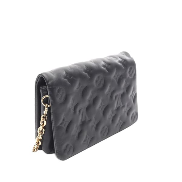 Pre-owned Louis Vuitton Monogram Embossed Pochette Coussin Black