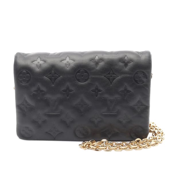 Pre-owned Louis Vuitton Monogram Embossed Pochette Coussin Black