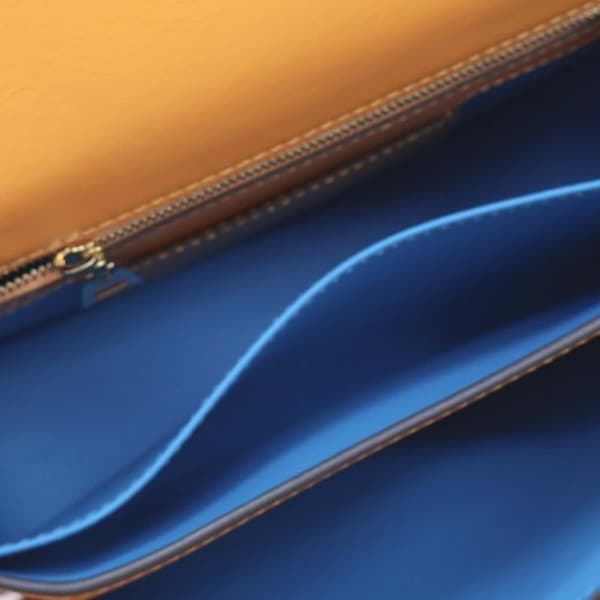 Pre-owned Louis Vuitton Calfskin LV Pont 9 Soft MM Orange