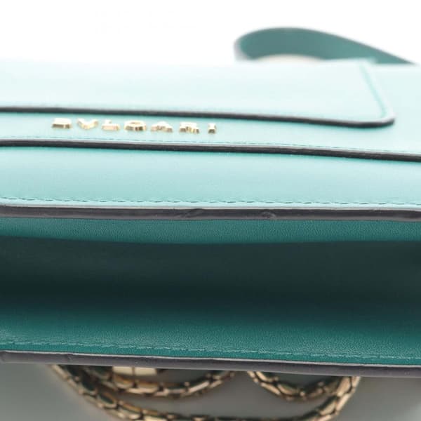 Pre-owned Bvlgari Leather Serpenti Forever Crossbody Green