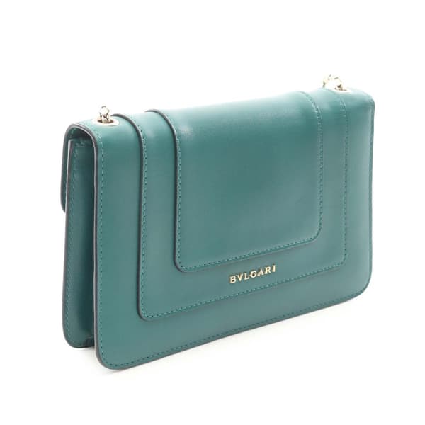 Pre-owned Bvlgari Leather Serpenti Forever Crossbody Green