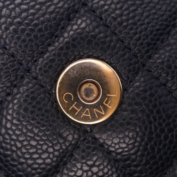 Pre-owned Chanel Medium Bicolor Caviar CC Filigree Flap Blue