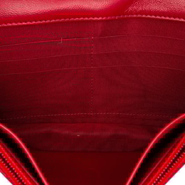 Pre-owned Chanel Quilted Lambskin All About Chanel Wallet On Chain Red
