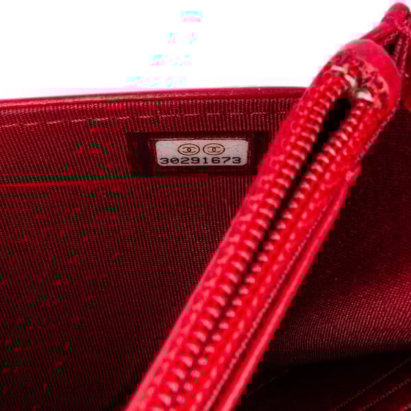 Pre-owned Chanel Quilted Lambskin All About Chanel Wallet On Chain Red