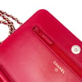 Miniatyrbild 6 av 10: Pre-owned Chanel Quilted Lambskin All About Chanel Wallet On Chain Red