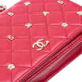 Miniatyrbild 8 av 10: Pre-owned Chanel Quilted Lambskin All About Chanel Wallet On Chain Red