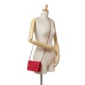 Miniatyrbild 9 av 10: Pre-owned Chanel Quilted Lambskin All About Chanel Wallet On Chain Red