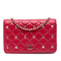 Miniatyrbild 1 av 10: Pre-owned Chanel Quilted Lambskin All About Chanel Wallet On Chain Red
