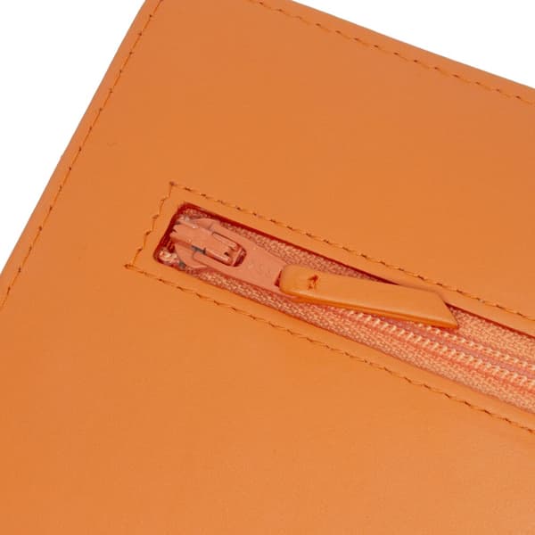 Pre-owned Chanel Classic Patent Wallet On Chain Orange