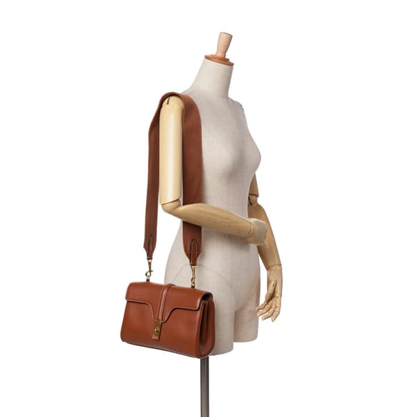 Pre-owned Celine Teen Smooth Calfskin Soft 16 Crossbody Brown