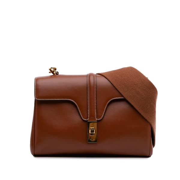 Pre-owned Celine Teen Smooth Calfskin Soft 16 Crossbody Brown