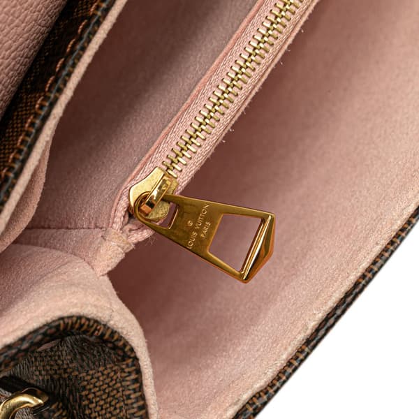 Pre-owned Louis Vuitton Damier Ebene Clapton PM Brown
