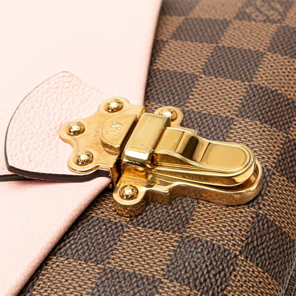 Pre-owned Louis Vuitton Damier Ebene Clapton PM Brown