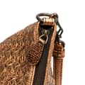 Miniatyrbild 7 av 10: Pre-owned Bottega Veneta Intrecciato Trimmed Metallic Leather Crossbody Gold