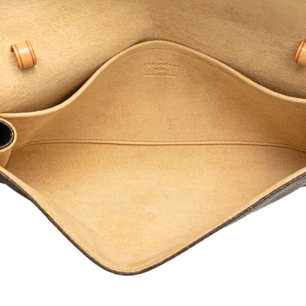 Pre-owned Louis Vuitton Monogram Pochette Twin GM Brown
