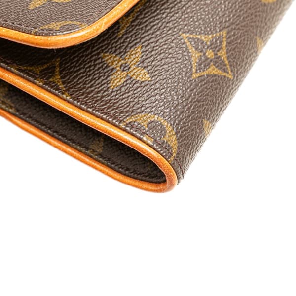 Pre-owned Louis Vuitton Monogram Pochette Twin GM Brown