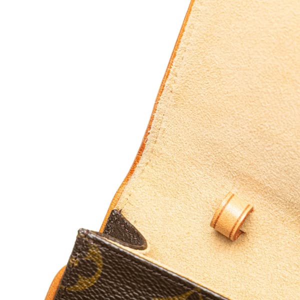 Pre-owned Louis Vuitton Monogram Pochette Twin GM Brown