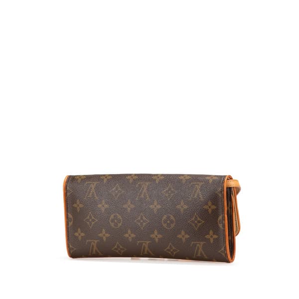Pre-owned Louis Vuitton Monogram Pochette Twin GM Brown
