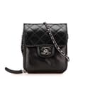 Miniatyrbild 1 av 10: Pre-owned Chanel CC Quilted Lambskin Clams Wallet on Chain Black