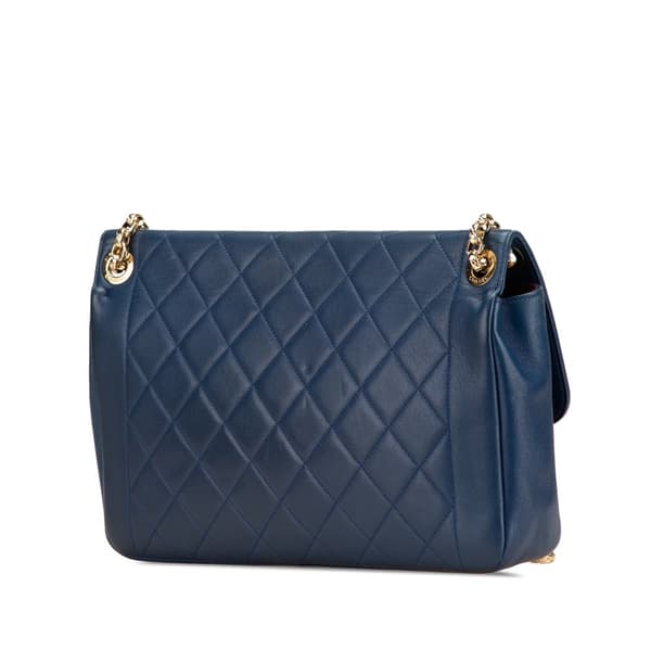 Pre-owned Chanel Large Lambskin Chic With Me Flap Blue