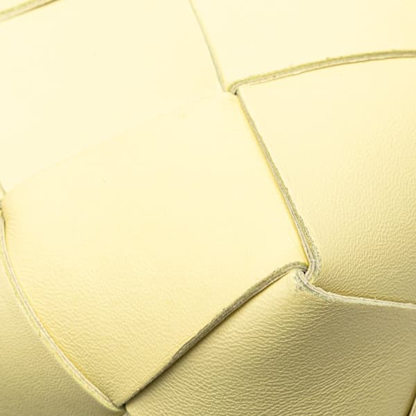 Pre-owned Bottega Veneta Mini Lambskin Intreccio Cassette Camera Bag Yellow