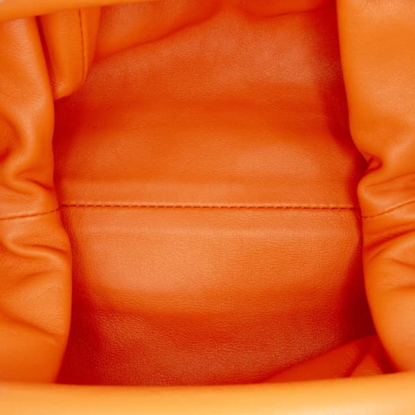Pre-owned Bottega Veneta Lambskin The Mini Pouch Orange