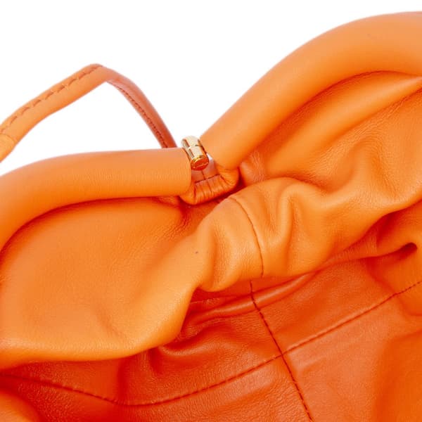 Pre-owned Bottega Veneta Lambskin The Mini Pouch Orange
