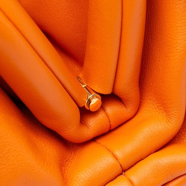 Pre-owned Bottega Veneta Lambskin The Mini Pouch Orange