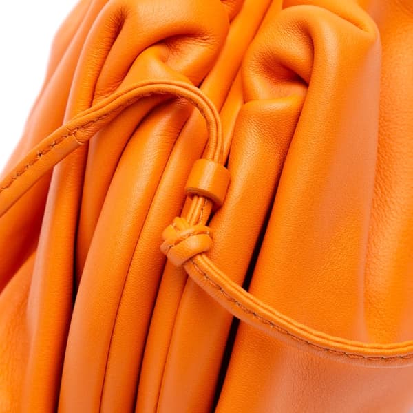 Pre-owned Bottega Veneta Lambskin The Mini Pouch Orange