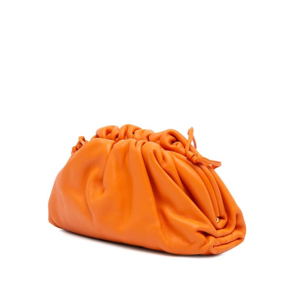 Pre-owned Bottega Veneta Lambskin The Mini Pouch Orange