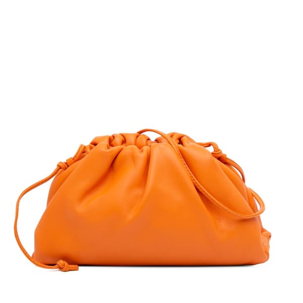 Pre-owned Bottega Veneta Lambskin The Mini Pouch Orange