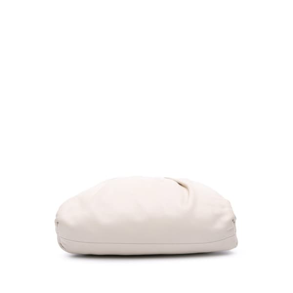Pre-owned Bottega Veneta Lambskin The Mini Pouch White
