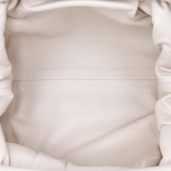 Pre-owned Bottega Veneta Lambskin The Mini Pouch White