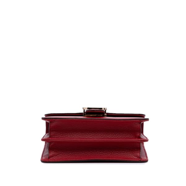 Pre-owned Gucci Small Dollar Calfskin Interlocking G Crossbody Red