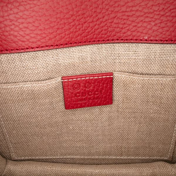 Pre-owned Gucci Small Dollar Calfskin Interlocking G Crossbody Red