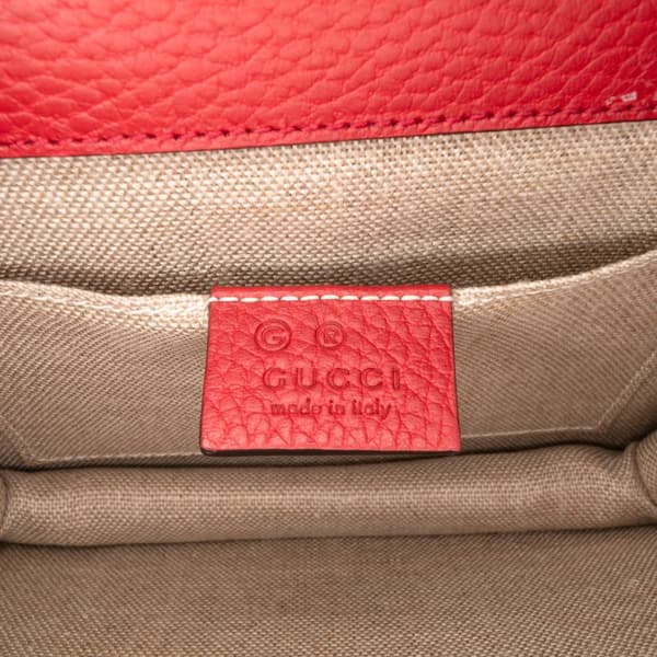Pre-owned Gucci Small Dollar Calfskin Interlocking G Crossbody Red