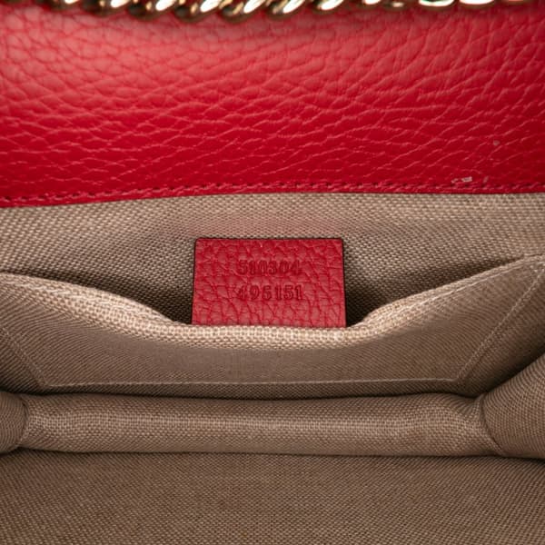 Pre-owned Gucci Small Dollar Calfskin Interlocking G Crossbody Red