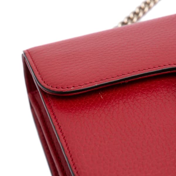Pre-owned Gucci Small Dollar Calfskin Interlocking G Crossbody Red