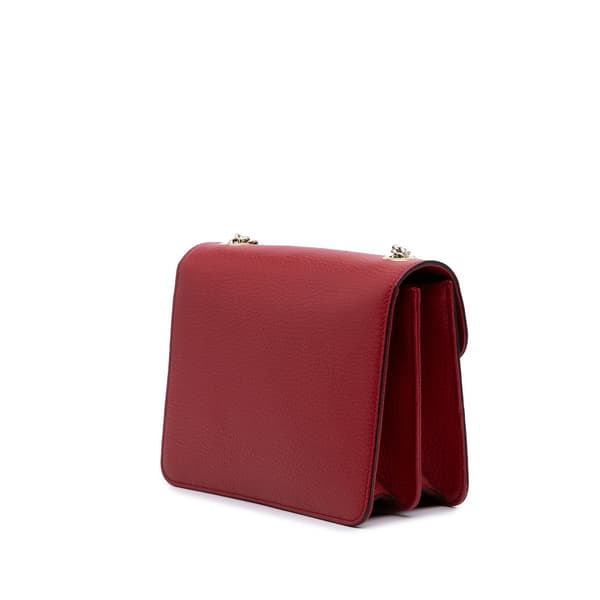 Pre-owned Gucci Small Dollar Calfskin Interlocking G Crossbody Red