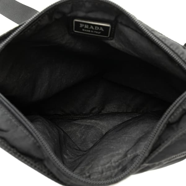 Pre-owned Prada Tessuto Zip Top Crossbody Black