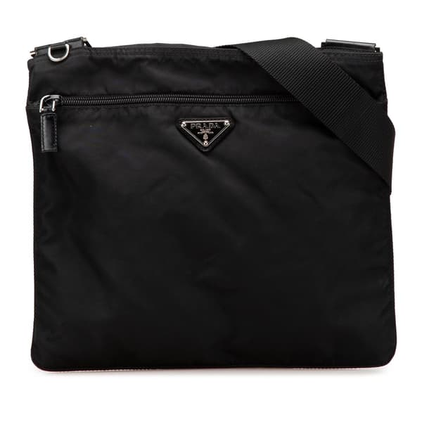 Pre-owned Prada Tessuto Zip Top Crossbody Black