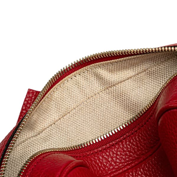 Pre-owned Gucci Leather Soho Disco Crossbody Red