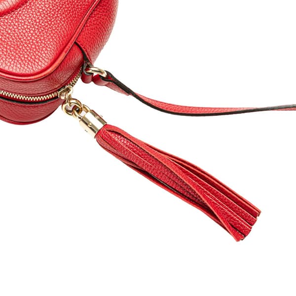 Pre-owned Gucci Leather Soho Disco Crossbody Red