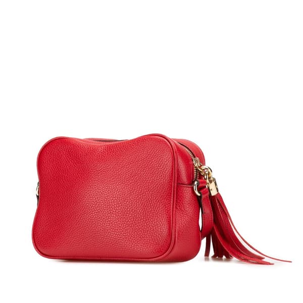 Pre-owned Gucci Leather Soho Disco Crossbody Red