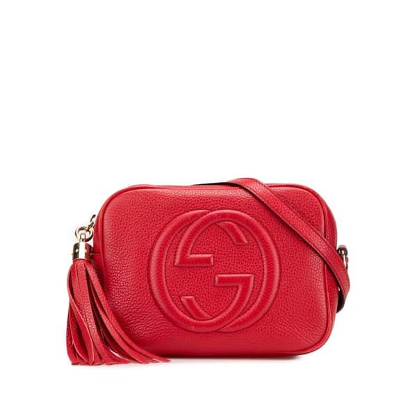 Pre-owned Gucci Leather Soho Disco Crossbody Red