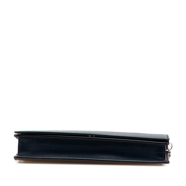 Pre-owned Celine Leather Frame Wallet on Chain Red