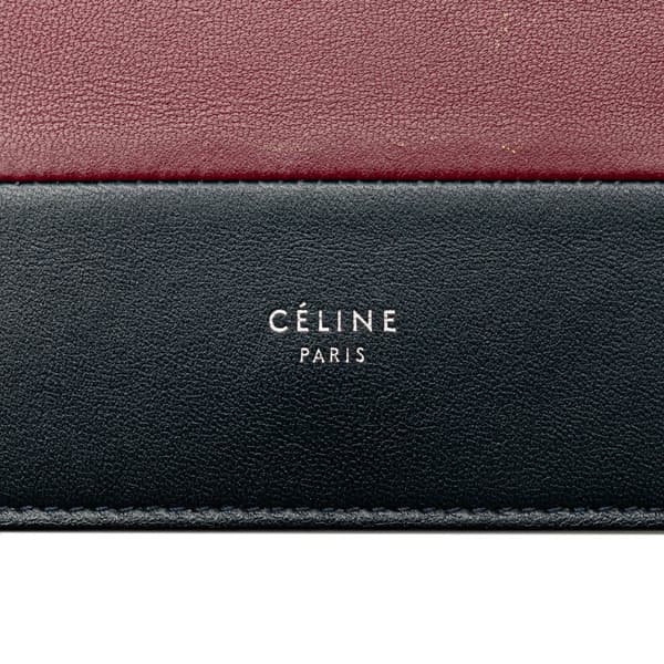Pre-owned Celine Leather Frame Wallet on Chain Red