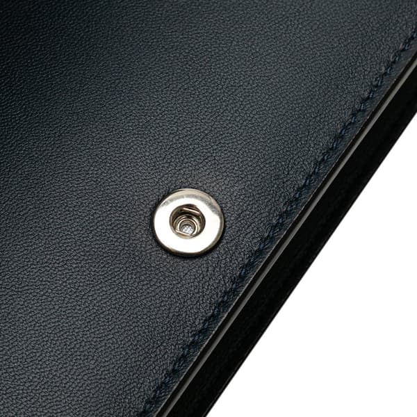 Pre-owned Celine Leather Frame Wallet on Chain Red